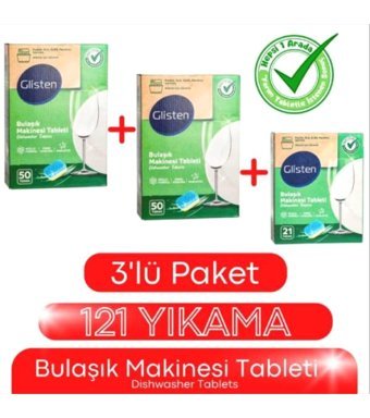 Glisten Tablet Bulaşık Makinesi Deterjanı 121 Adet