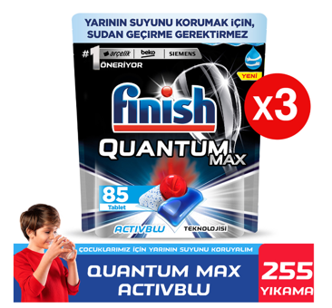 Finish Quantum Max Tablet Bulaşık Makinesi Deterjanı 3x85 Adet