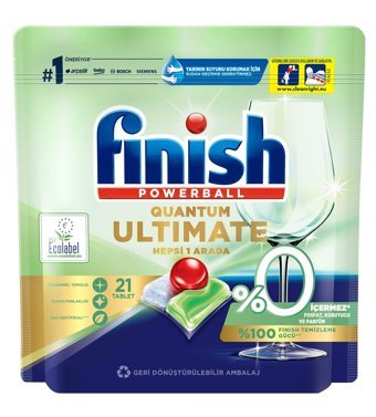 Finish Quantum Ultimate Hepsi 1 Arada Tablet Bulaşık Makinesi Deterjanı 21 Adet
