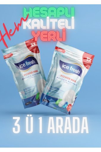 Ice Fresh 3'ü 1 Arada Tablet Bulaşık Makinesi Deterjanı 30 Adet