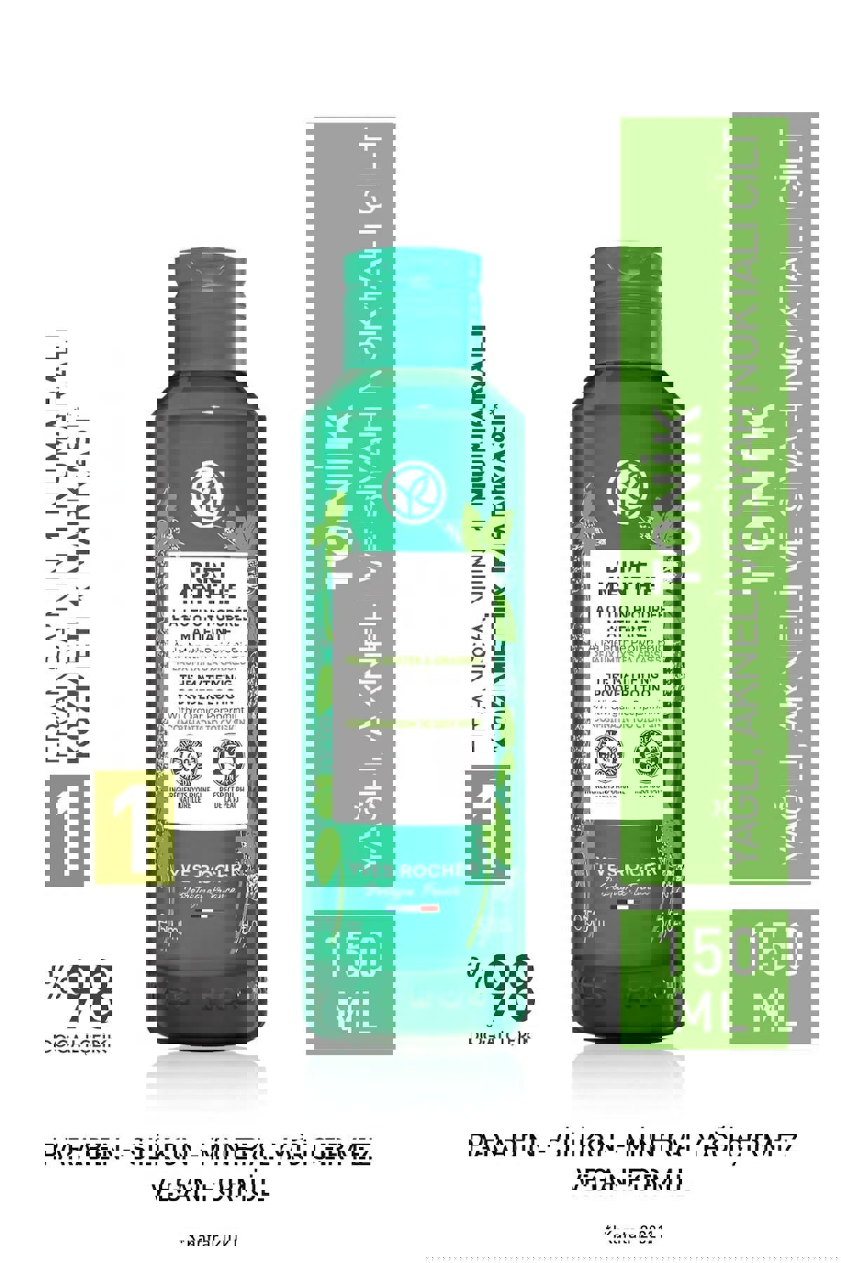 Yves Rocher Pure Menthe Karma ve Yağlı Ciltler İçin Gözenek Sıkılaştırıcı Glikolik Asit Prebiyotik Pudralı Yüz Toniği 150 ml