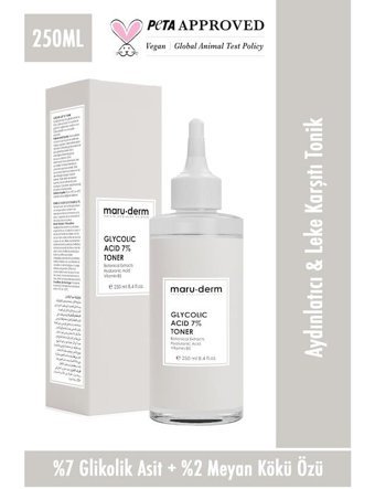 Maru.derm Glikolik Asit %7 Aydınlatıcı & Leke Karşıtı Yüz Toniği 250 ml