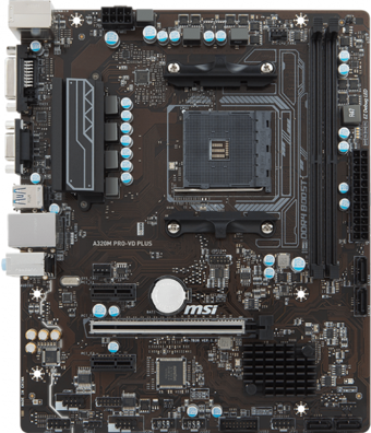 MSI A320M Pro-VD Plus A320 AM4 Soket DDR4 3200 Mhz Micro ATX Masaüstü Bilgisayar AMD Uyumlu Anakart