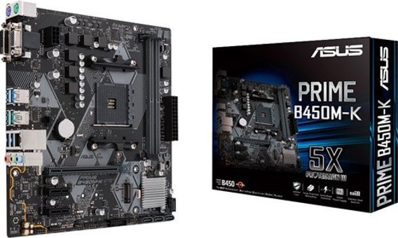 Asus Prime B450M-K B450 AM4 Soket DDR4 4400 Mhz Overclock Micro ATX Masaüstü Bilgisayar AMD Uyumlu Anakart