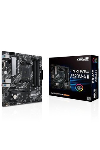 Asus A520M-A II A520 AM4 Soket DDR4 4800 Mhz Overclock Micro ATX Masaüstü Bilgisayar AMD Uyumlu Anakart