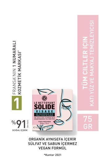 Yves Rocher Katı Tüm Ciltler İçin Yüz Temizleyici Sabun 75 gr