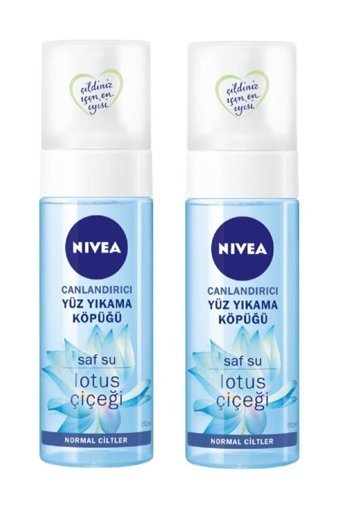 Nivea Canlandırıcı Saf Su Lotus Çiçeği Normal Ciltler İçin Yüz Yıkama Köpüğü 2x150 ml