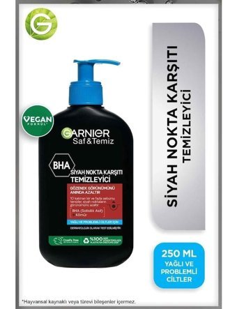 Garnier Saf & Temiz Siyah Nokta Karşıtı Yüz Temizleme Jeli 250 ml
