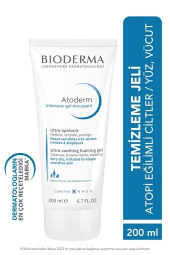 Bioderma Atoderm Intensive Kuru ve Çok Kuru Ciltler İçin Yatıştırıcı Yüz Temizleme Jeli 200 ml