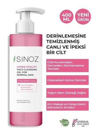 Sinoz Hyper Vitality Normal Ciltler için Yüz Temizleme Jeli 400 ml