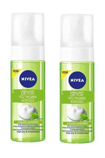 Nivea Urban Skin Detox Gözenek Arındırıcı Tüm Ciltler İçin Yüz Yıkama Köpüğü 2x150 ml