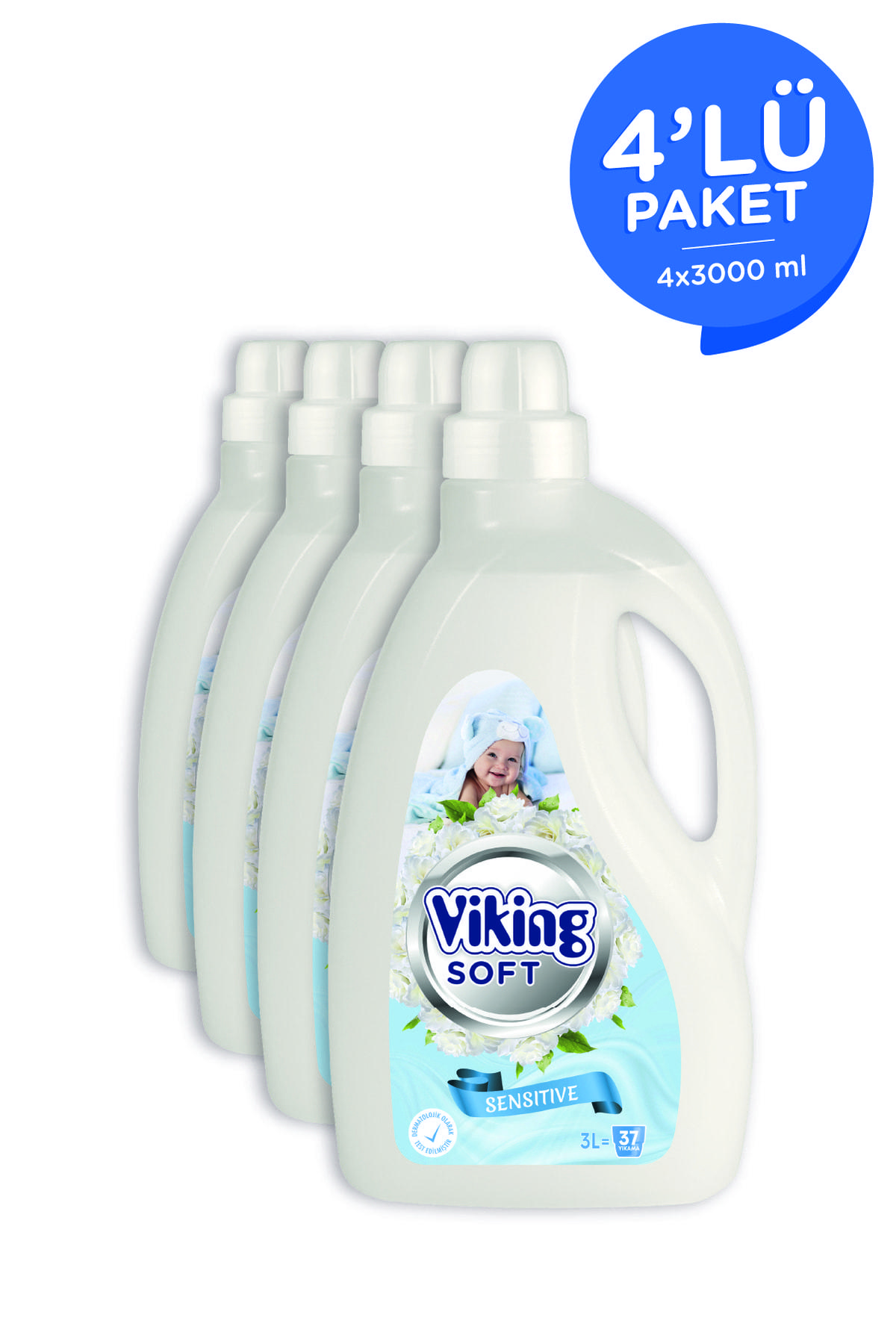 Viking Sensitive Çamaşır 37 Yıkama Yumuşatıcı 4x3 lt