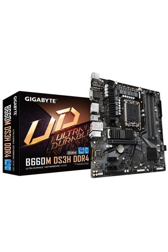 Gigabyte B660M DS3H B660M LGA 1700 Soket DDR4 5333 Mhz PCIe 4.0 Micro ATX Masaüstü Bilgisayar Intel Uyumlu Anakart