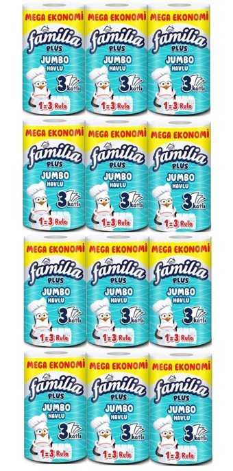 Familia Plus Jumbo 3 Katlı 12'li Rulo Kağıt Havlu