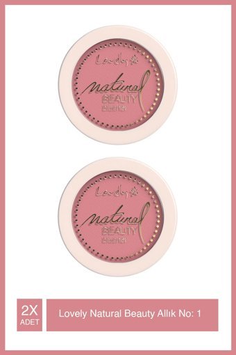 Lovely 1 Natural Beauty Işıltılı Mineralli Toz Allık 2 Adet