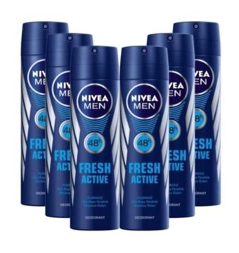 Nivea Fresh Active Pudrasız Ter Önleyici Sprey Erkek Deodorant 6x150 ml