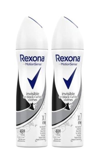Rexona Invisible Black White Ter Önleyici Antiperspirant Sprey Kadın Deodorant 2x150 ml