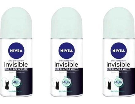 Nivea Black&White Invisible Fresh Ter Önleyici Antiperspirant Roll-On Kadın Deodorant 3x50 ml