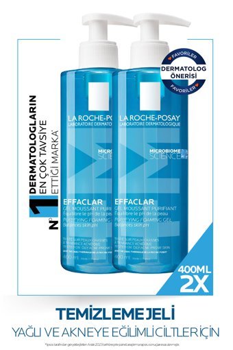 La Roche-Posay Effaclar Akneli ve Yağlı Ciltler İçin Yüz Temizleme Jeli 2x400 ml