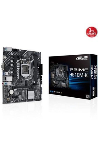Asus Prime H510M-K H510M LGA 1200P Soket DDR4 3200 Mhz Overclock Micro ATX Masaüstü Bilgisayar Intel Uyumlu Anakart