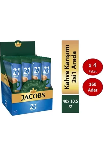 Jacobs 2Si1 Arada 160 Adet Stick Kahve (40 X 4 Paket)