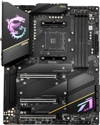 MSI X570S ACE MAX X570 AM4 Soket DDR4 5300 Mhz PCIe 4.0 Wi-Fi Overclock Mining ATX Masaüstü Bilgisayar AMD Uyumlu Anakart