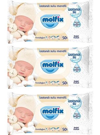 5 Adet Molfix Islak Mendil Izotonik 3X50'LI Yenidoğan 1 Adet