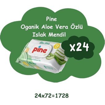 Aloe Vera Özlü 24 Paket 72'li Islak Mendil