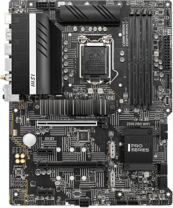 MSI Z590 Pro Z590 LGA 1200 Soket DDR4 5333 Mhz PCIe 4.0 Wi-Fi Overclock ATX Masaüstü Bilgisayar Intel Uyumlu Anakart