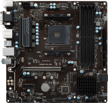 MSI B350M Pro-VDH B350 AM4 Soket DDR4 3200 Mhz Overclock Micro ATX Masaüstü Bilgisayar AMD Uyumlu Anakart