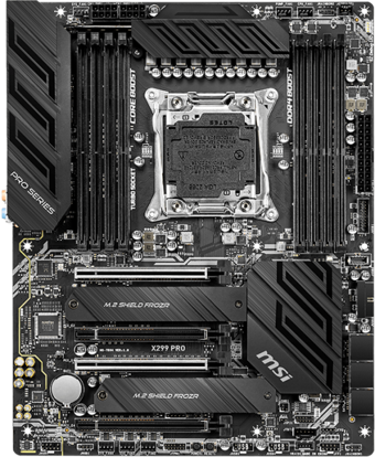 MSI X299 Pro X299 LGA 2066 Soket DDR4 4200 Mhz Overclock ATX Masaüstü Bilgisayar Intel Uyumlu Anakart