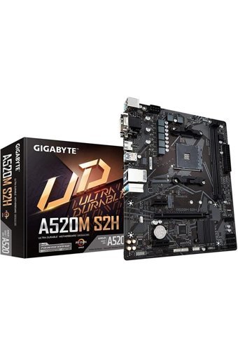 Gigabyte A520M S2H A520M AM4 Soket DDR4 5100 Mhz Overclock Micro ATX Masaüstü Bilgisayar AMD Uyumlu Anakart