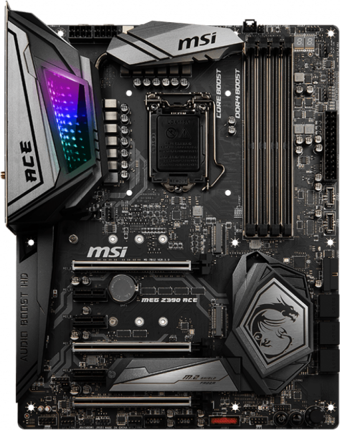 MSI Z390 ACE Z390 LGA 1151 Soket DDR4 4500 Mhz Wi-Fi Overclock Mining ATX Masaüstü Bilgisayar Intel Uyumlu Anakart