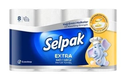 5 Adet Selpak Extra Yağ Emici 8 Li Kağıt Havlu