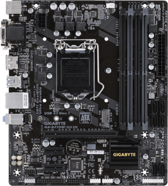 Gigabyte GA-B250M-DS3H B250 LGA 1151 Soket DDR4 2400 Mhz Micro ATX Masaüstü Bilgisayar Intel Uyumlu Anakart