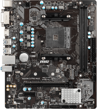 MSI A320M-A Pro MAX A320 AM4 Soket DDR4 3200 Mhz Micro ATX Masaüstü Bilgisayar AMD Uyumlu Anakart