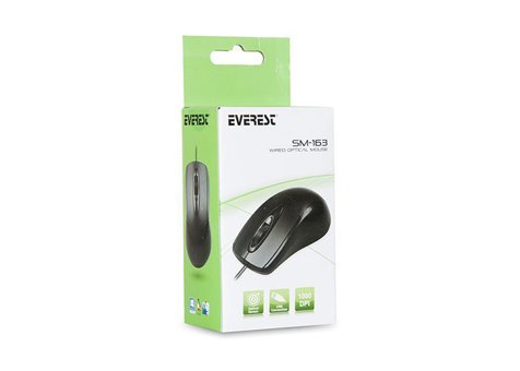 Everest SM-163 Yatay Kablosuz Siyah Optik Mouse