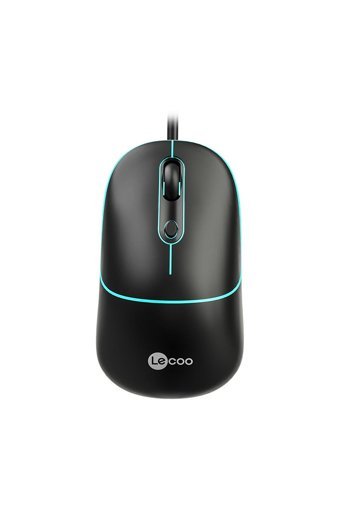 Lecoo Ms110 RGB Sessiz Yatay Kablolu Siyah Optik Mouse