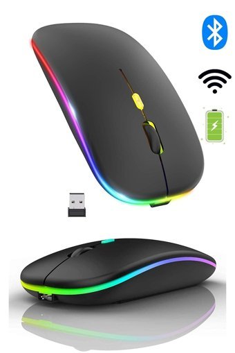 Havana RGB Sessiz Ergonomik Yatay Kablosuz Siyah Mouse