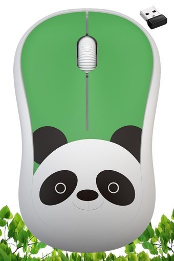 Vetech KM-V1752 Yatay Kablosuz Beyaz - Yeşil Mouse
