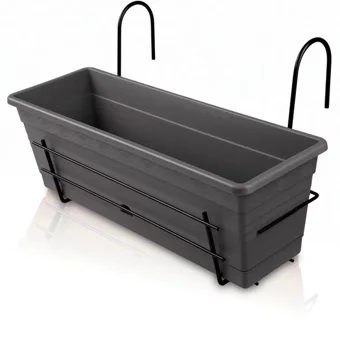 Üçsan Sardunya Ferforje Balkon Saksı Siyah 8,5lt