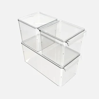 Primanova 3lü Kapaklı Düzenleyici Set Şeffaf