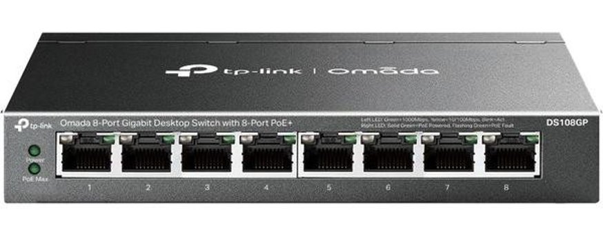 TP-Link DS108GP 8 Port 10-100-1000 Poe+ Switch Çelik Kasa Rack Mount