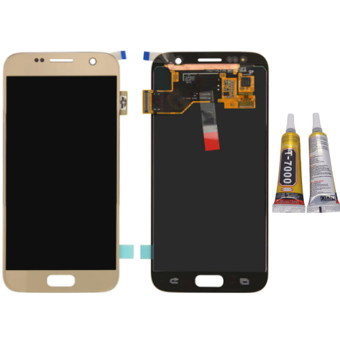 TE Samsung S7 G930F Uyumlu Lcd Ekran Servis Gold + B7000