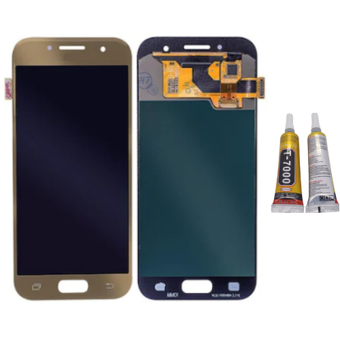 TE Samsung A7 2017 A720F Uyumlu Lcd Ekran Gold + B7000
