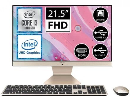 Asus Vivo V222FAK-BA125M07 Dahili UHD Graphics Ekran Kartlı Intel Core i3 10110U 32 GB Ram DDR4 1 TB SSD 21.5 inç Full HD FreeDos All in One Bilgisayar