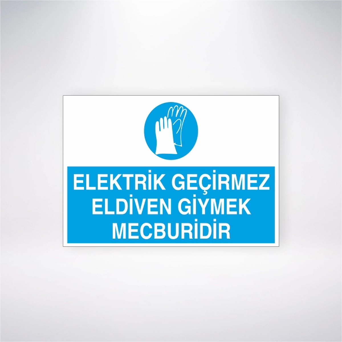 Elektrik Geçirmez Eldiven Giymek Mecburidir Sticker 20X28 Cm