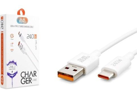 Infinix Note8 Uyumlu 240W Pd Type-C Hızlı Şarj Data Kablosu 1mt (Saliseli Orginal Subzero ) - Beyaz