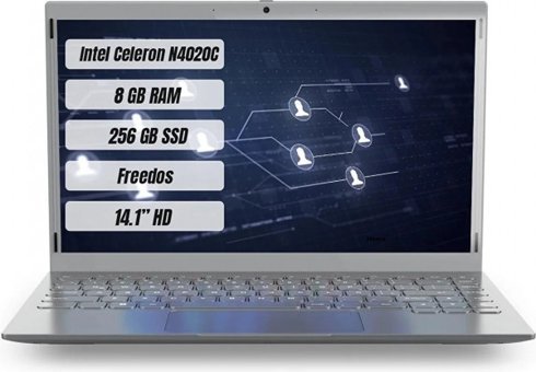 Hometech Alfa 640C Paylaşımlı Ekran Kartlı Intel Celeron N4020C 8 GB Ram DDR4 256 GB SSD 14.1 inç HD FreeDOS Laptop