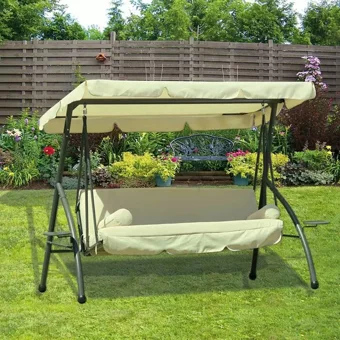 Sunfun 3 Kişilik Metal Salıncak Bej